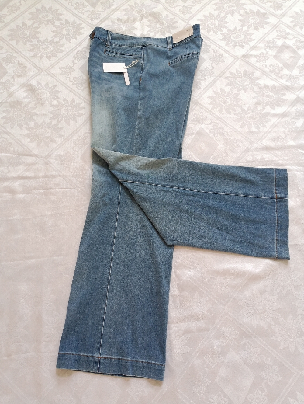 NWT Soft Surrounding High-Rise Wide Leg Jeans in Light Blue Size 14 - Picture 6 of 17